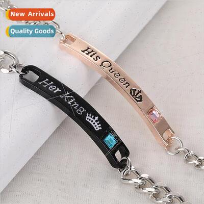 jewelry creative new letters Her King His Queen crown couple