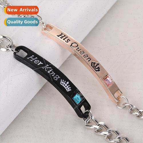 jewelry creative new letters Her King His Queen crown couple