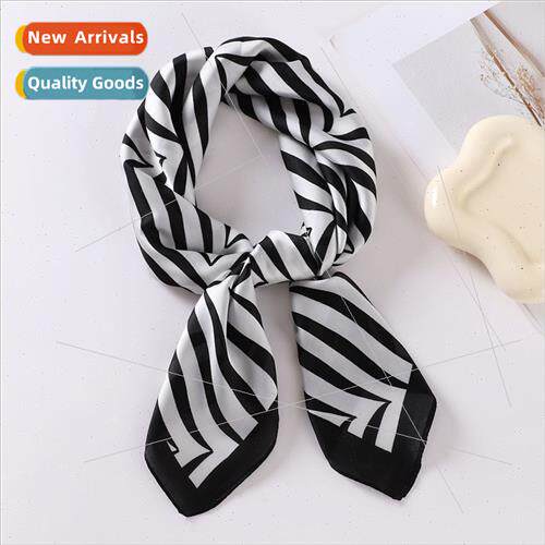 2023 spring summer new ladies silk scarf nd retro multicolor