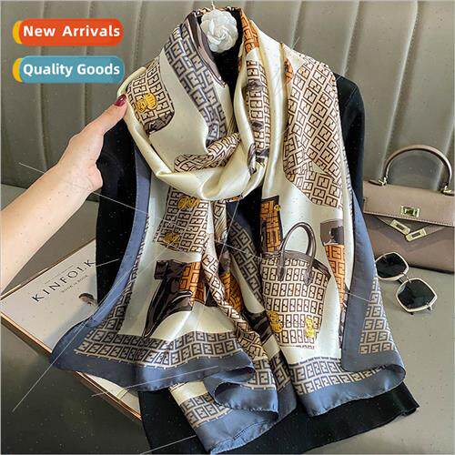 2022 Korea  simulation silk temperament silk scarf female fa