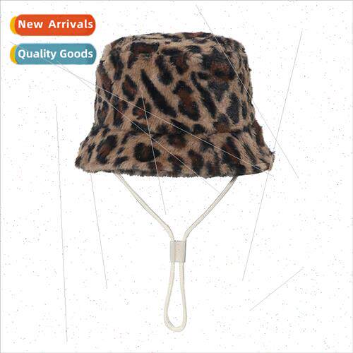 Autumn winter new children warm cap plush leopard print fish