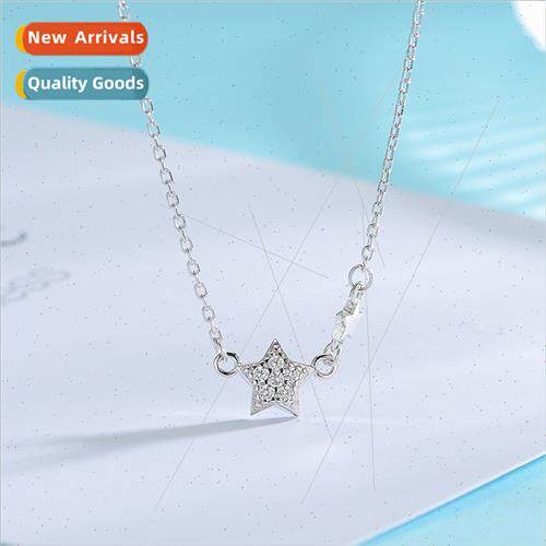 S925 silver Koreadiamond zirconia pentagram necklace female