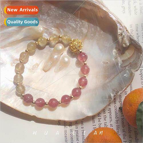 Bread Love Natural Strawberry Crystal Gold Hair Crystal Girl