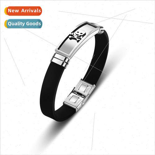 Skeleton tanium steel men personalised bracelet jewellery st