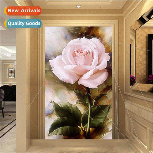 Diamond painting new simple modern living room pink roses fu