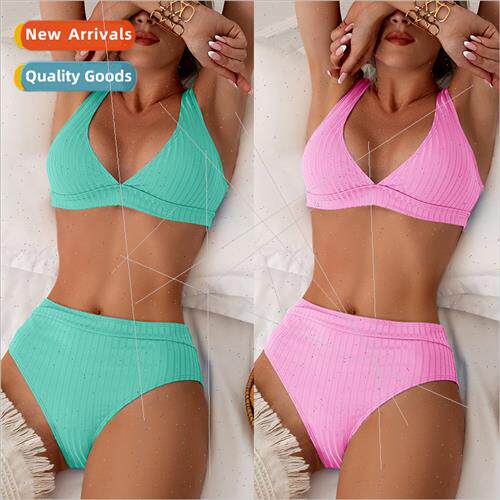 2023 New iEurope Solid Color P Stripe Deep V Backless Sexy B