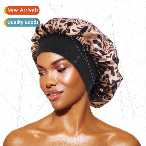 Satin Printed Wide HairbSleeping Cap Chemo Hat Hair Loss Cap