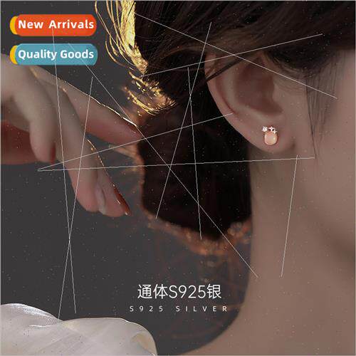 Cat eye stone small star earrings female small delicate Kore