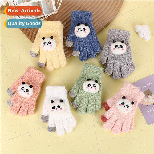 Cute three-dimensional panda doll children gloves baby thick