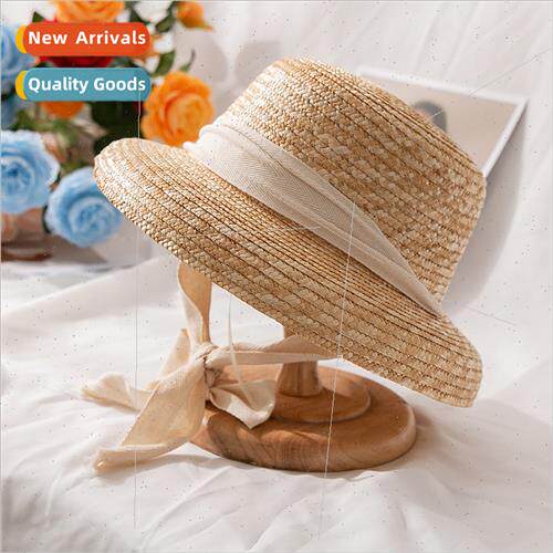 Straw hat tie ins wind sunshade female fluttering summer Jap
