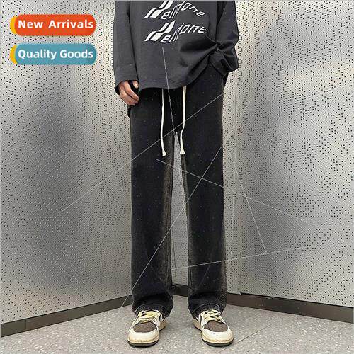 Vintage jeans wide leg pants men spring summer American high