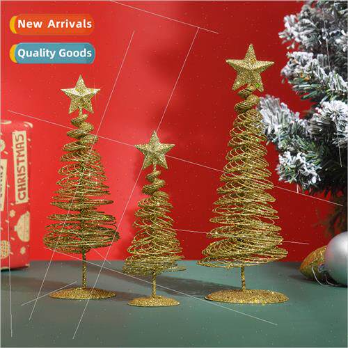 2023 Christmas Mini Gold Iron Small Tree Christmas Queue Par