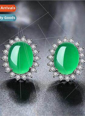 s925 silver chrysoprase earrings retro earrings end silver f