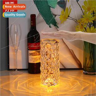 Roses Crystal Table Lamp Bedroom Bedside Sleep Ambiance Lamp