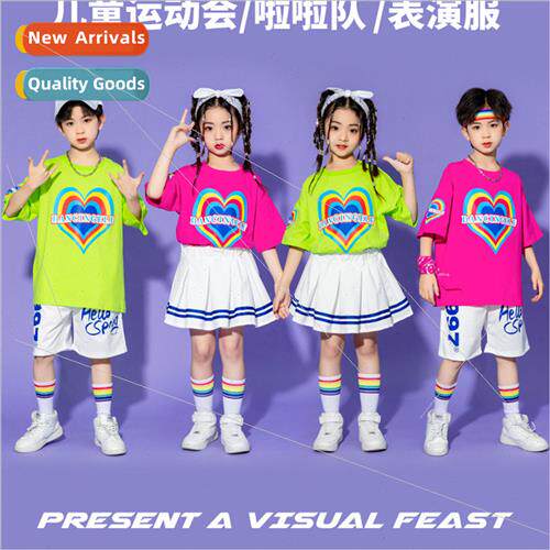 Childrens cheerleading permance clothes girls sports opening