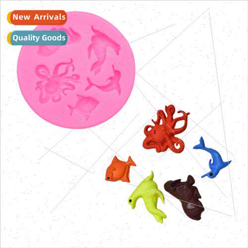 DIY baking five holes sea creatures dolphin octopus flip can