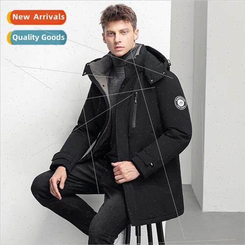 Winter men down jacket medium-length 2023 new black business