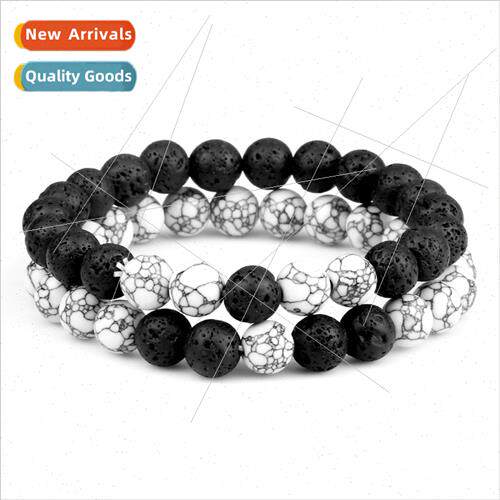 creative black gallstone set bracelet 8mm turquoise whe pine