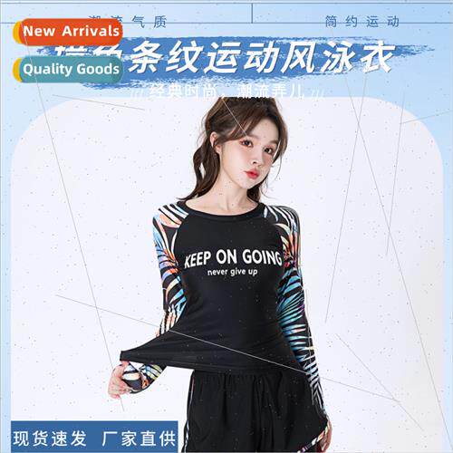 Korea diving su womens spl three-piece long-sleeved swimsu c