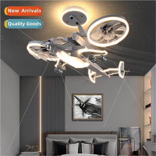 Airplane ceiling light cartoon remote control fan light boys