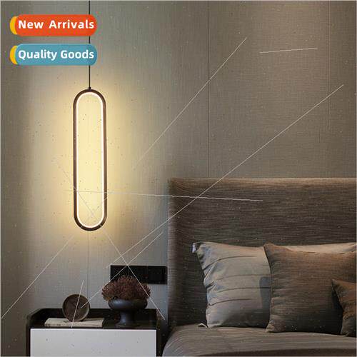 Long line bedside chandelier circle light luxury minimalist