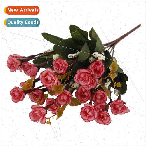 Fake Flowers Mini 21 Heads Happy Roses Flower Home Decor Des