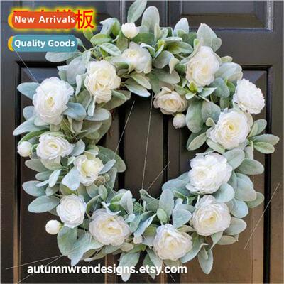 Spring Faux Wreaths Spring Door Hanging Decorations Bunny Gr