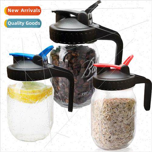 Mason Jar ds Mason Cups wh Carrying Handle Seal Large Lemon