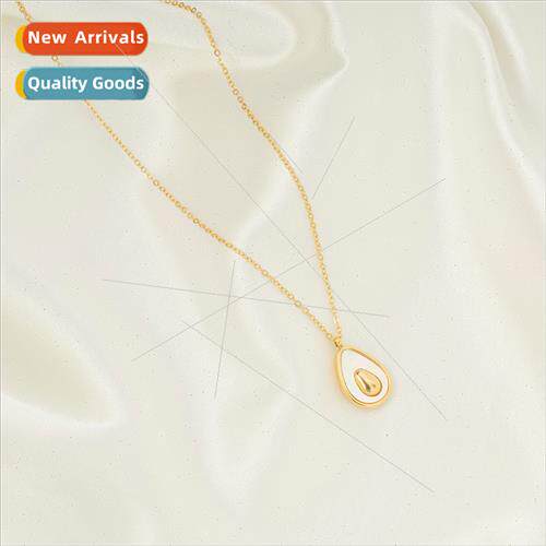 New niche ins avocado tanium steel necklace shell collarbone