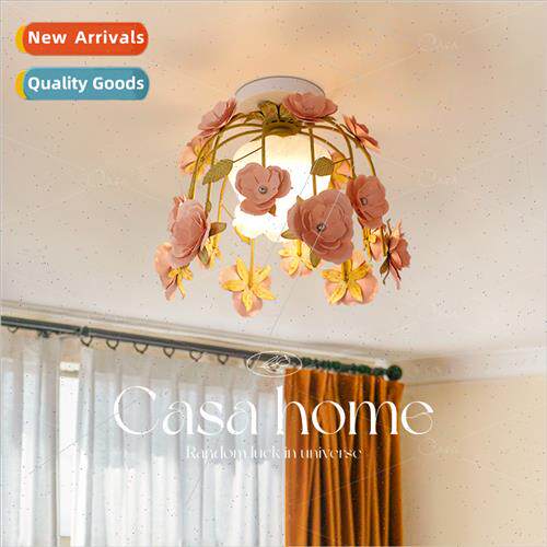 French flowers bedroom ceiling light cozy romantic girl room