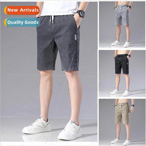 Denim shorts men summer thin nd casual trousers outside loos