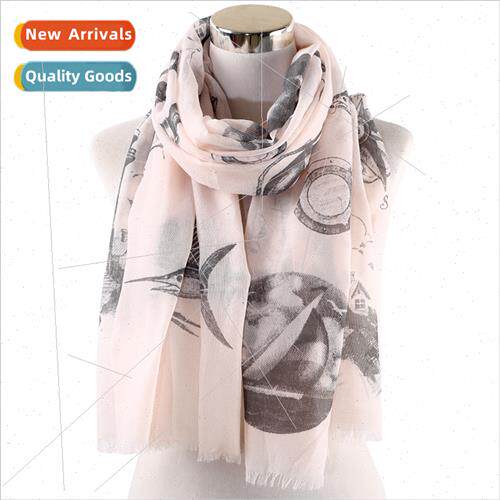 Joom Europe Uned States new tuna lighthouse printing scarf w