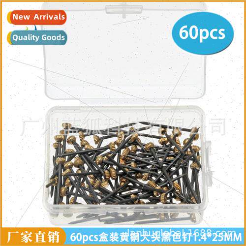 Photo frame hooks nails 60PCS boxed brass cap black screws -