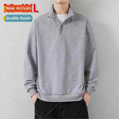 2023 Spring Autumn new men stand-up sweater jacket half-zipp
