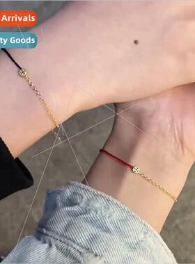 Copper plated sgold coin bracelet red couple bracelet girlfr