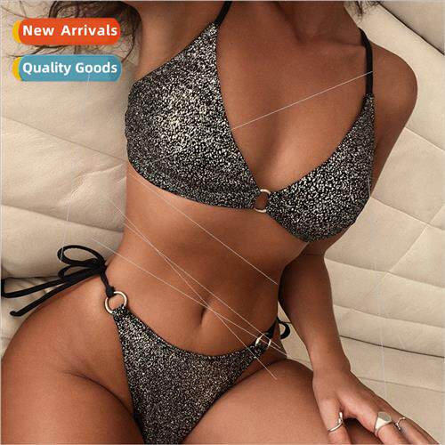 Europe Sexy Spl Bikini Tie String Glter Fabric Swimsu LG78