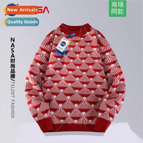 couple sweater men women  2023 winter new nd color blocking