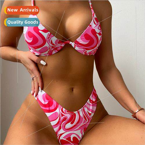 Womens Printed Steel Ring Spl Swimsu Sexy Bikini i LZD12