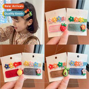 girls children clips new bangs hair Korea fru 2023 flowers