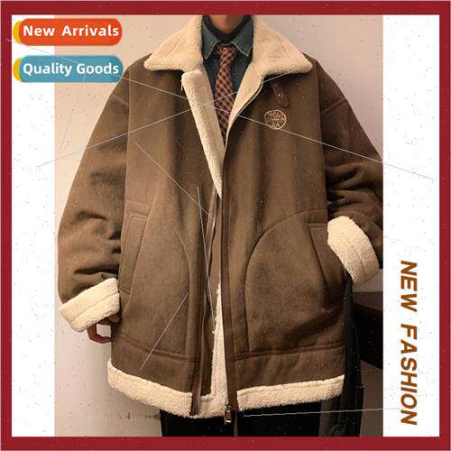 High- fall winter new suede lambswool jacket boys big size c