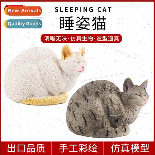 Animal model plastic toys sleeping cats house cats pet cats