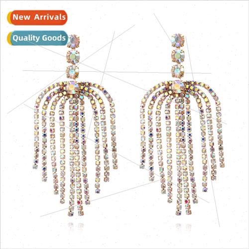 new  popular wild earrings simple personaly colorful diamond