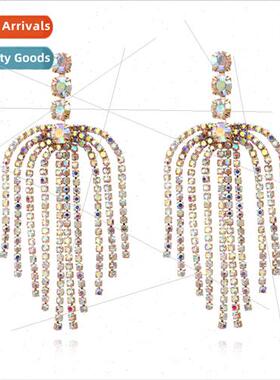 new  popular wild earrings simple personaly colorful diamond