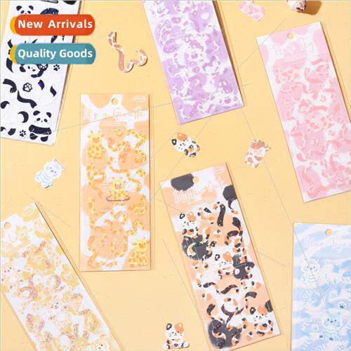 Flat stickers round roll cute animal ins handbook DIY decora