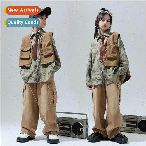 Childrens set dance tide clothing hiphop Japanese retro shir