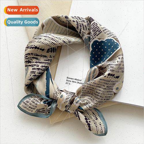Autumn winter new silk square scarf female printing decorati