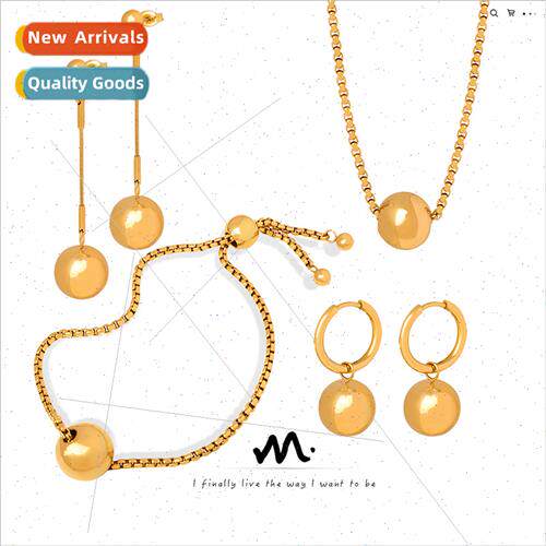 che minimalist fashion steel beads pendant box chain casual