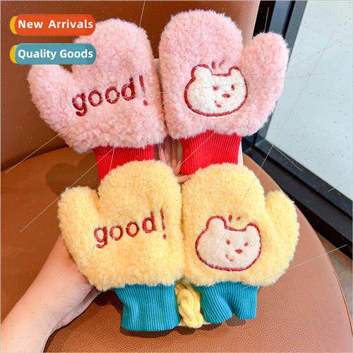 Children gloves winter warm boys girls cute thickened elemen