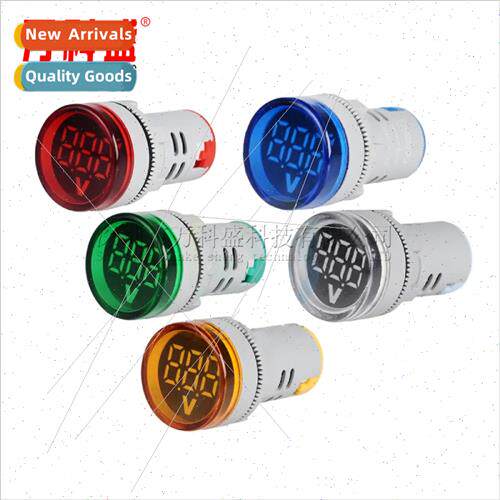 Mini Round Digal Voltmeter Indicator AD16-22DSV 22mm LED Dis