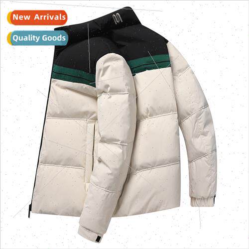 Down jacket men splicing striped su nd jacket thickened 2022